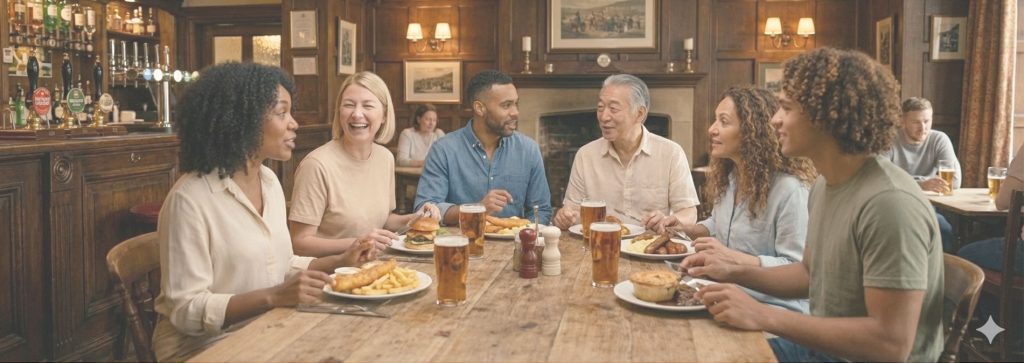Reiki Healers having a Meal in a pub