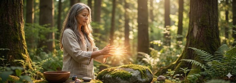 Reiki healer in the Forest